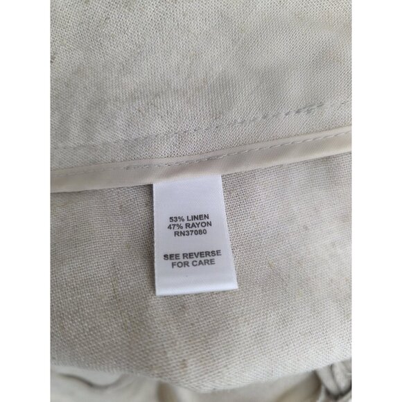 Cato Women's Pants Plus Size 16W Khaki Beige Linen Blend Wide Leg Casual Pants - Picture 9 of 10